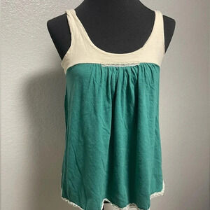 Vintage Love Lola  Color Block Tank with Lace Trim MEDIUM
